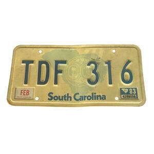 Vintage South Carolina License Plate